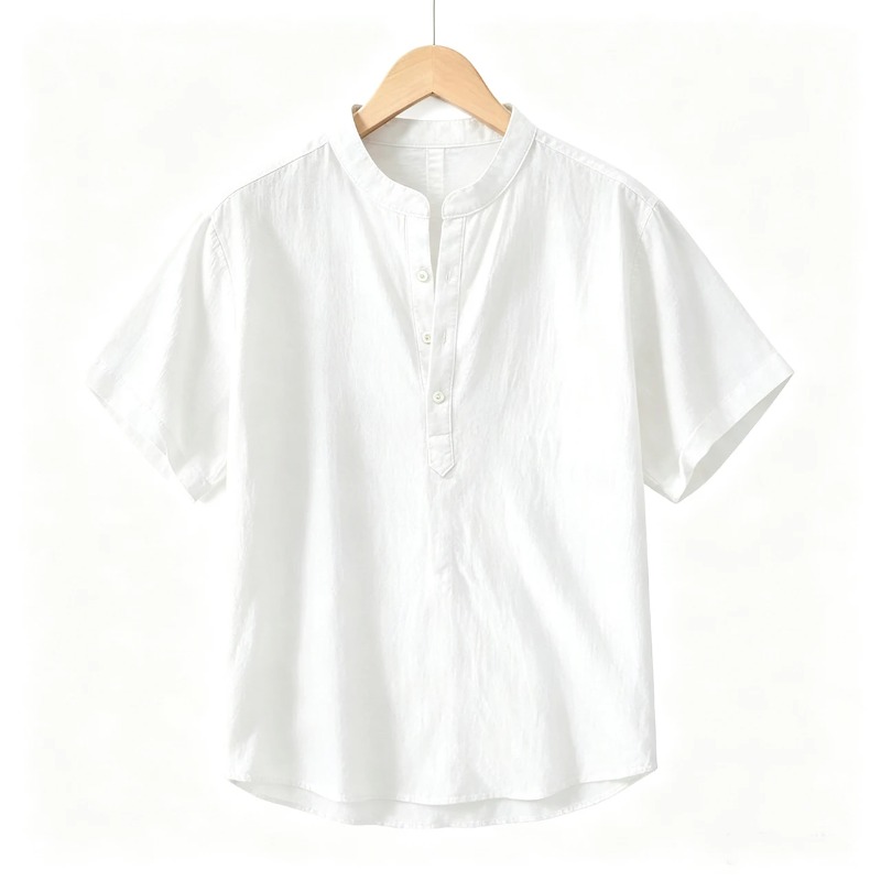 Summer Mens Short Sleeve Shirt – Linen Shirt Breathable recenzja i cena