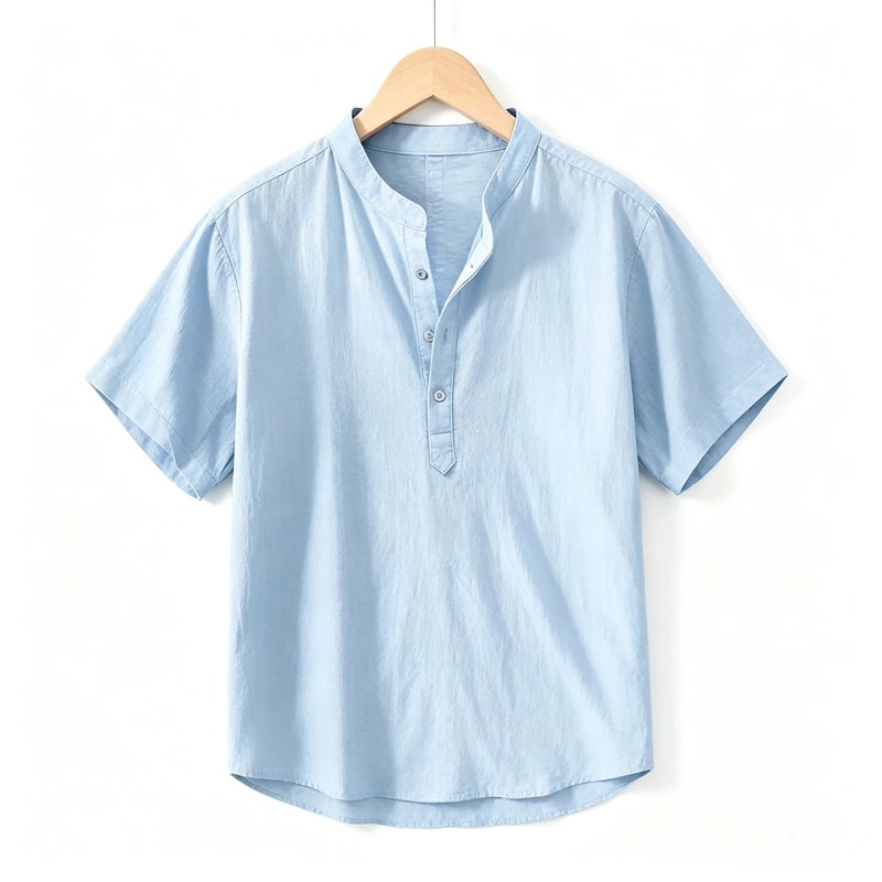 Summer Mens Short Sleeve Shirt – Linen Shirt Breathable recenzja i cena