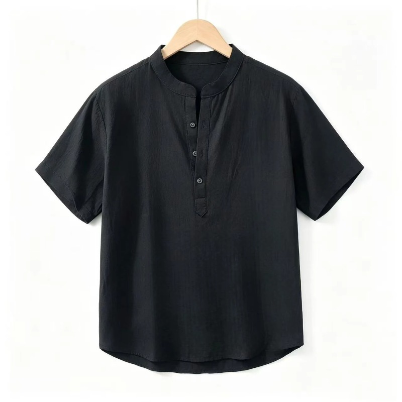 Summer Mens Short Sleeve Shirt – Linen Shirt Breathable recenzja i cena