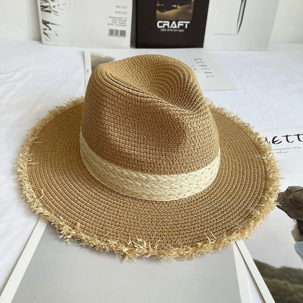 Fringed Brim Panama Hat Wide B – Bucket Hat Straw recenzja i cena