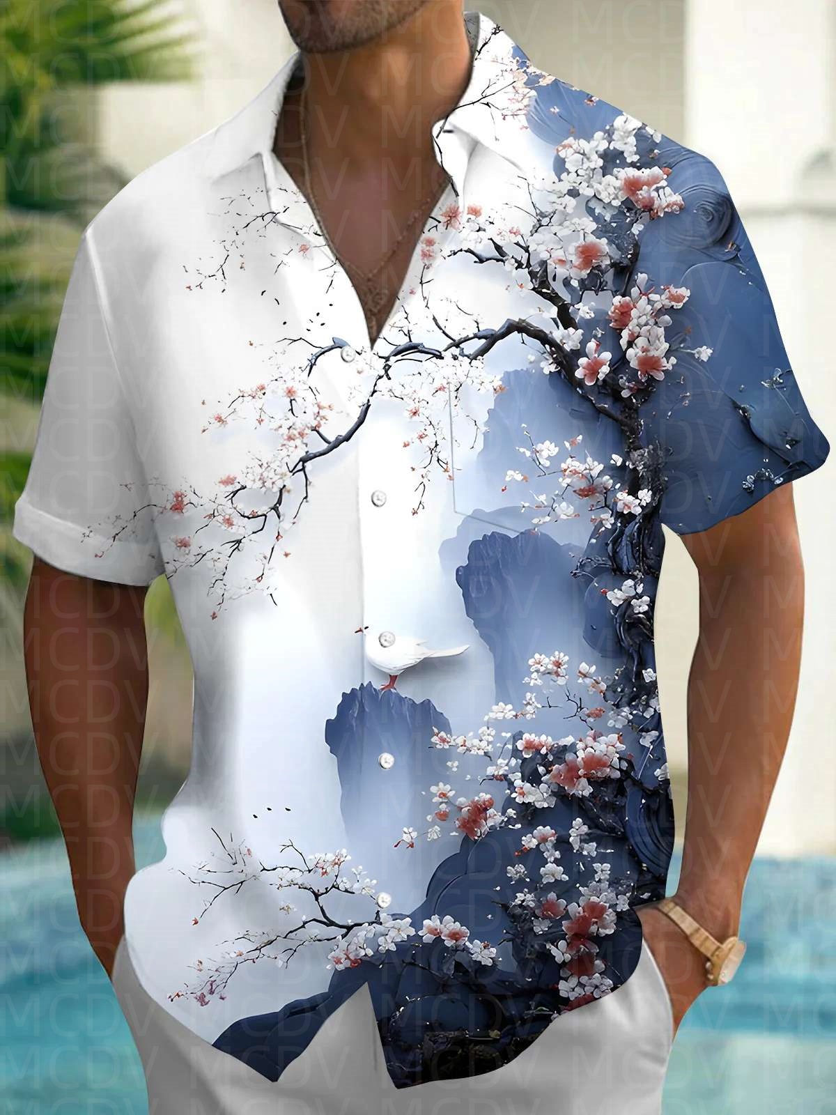 Sun Pattern Style Men's Hawaii – Shirt Camp Collar recenzja i cena