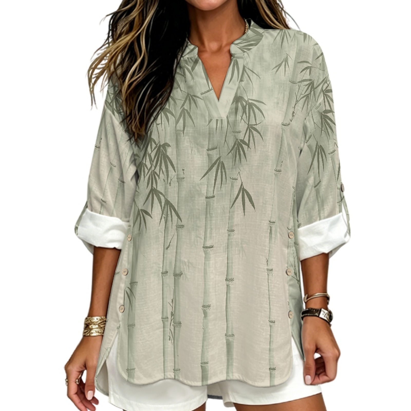 INSTANTARTS Women'S Linen V-Ne – Linen Shirt Breathable recenzja i cena