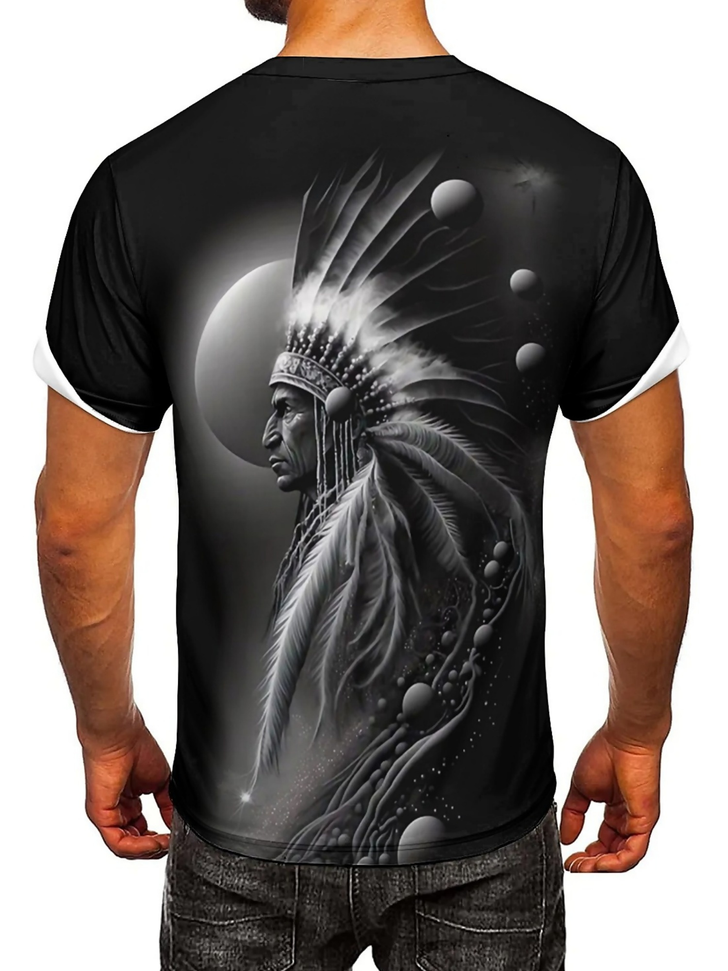 Men's 3D Printed Tribal Chieft – Tee Graphic Print recenzja i cena