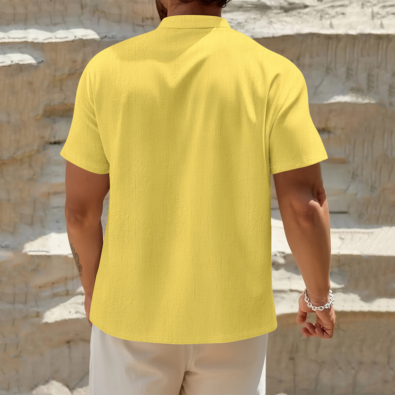 Men's Cotton Linen Henley Shir – Linen Shirt Breathable recenzja i cena