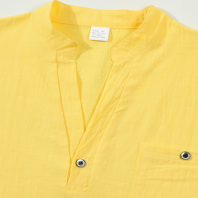 Men's Cotton Linen Henley Shir – Linen Shirt Breathable recenzja i cena