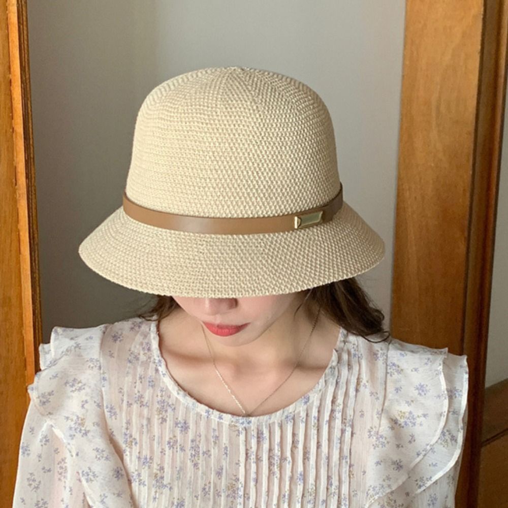 Korean PU Leather Belt Women S – Bucket Hat Straw recenzja i cena