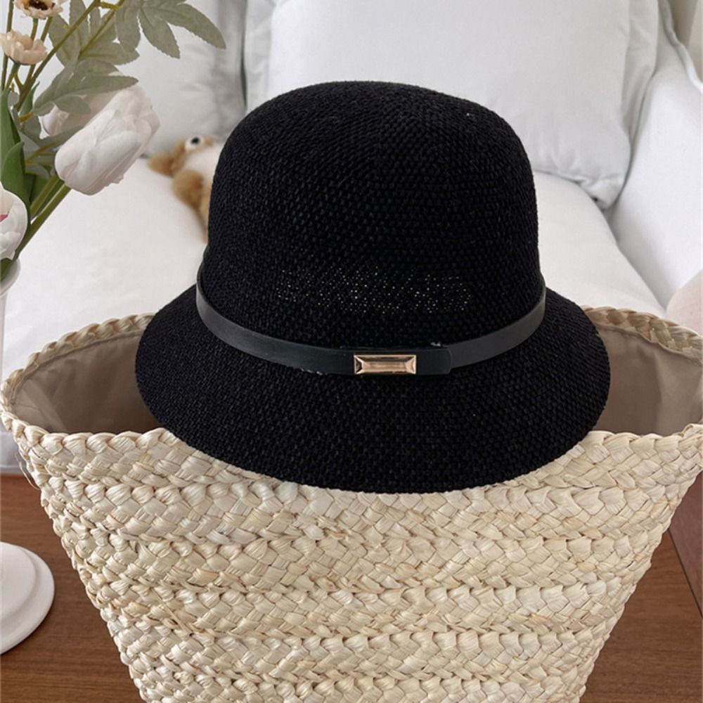Korean PU Leather Belt Women S – Bucket Hat Straw recenzja i cena