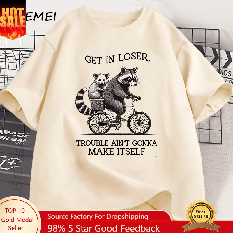 Get in Loser T Shirt Funny Rac – Tee Graphic Print recenzja i cena