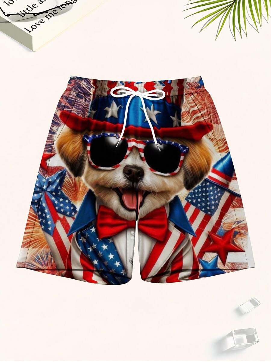 Patriotic Dog American Flag Pr – Swim Trunk Quick Dry recenzja i cena