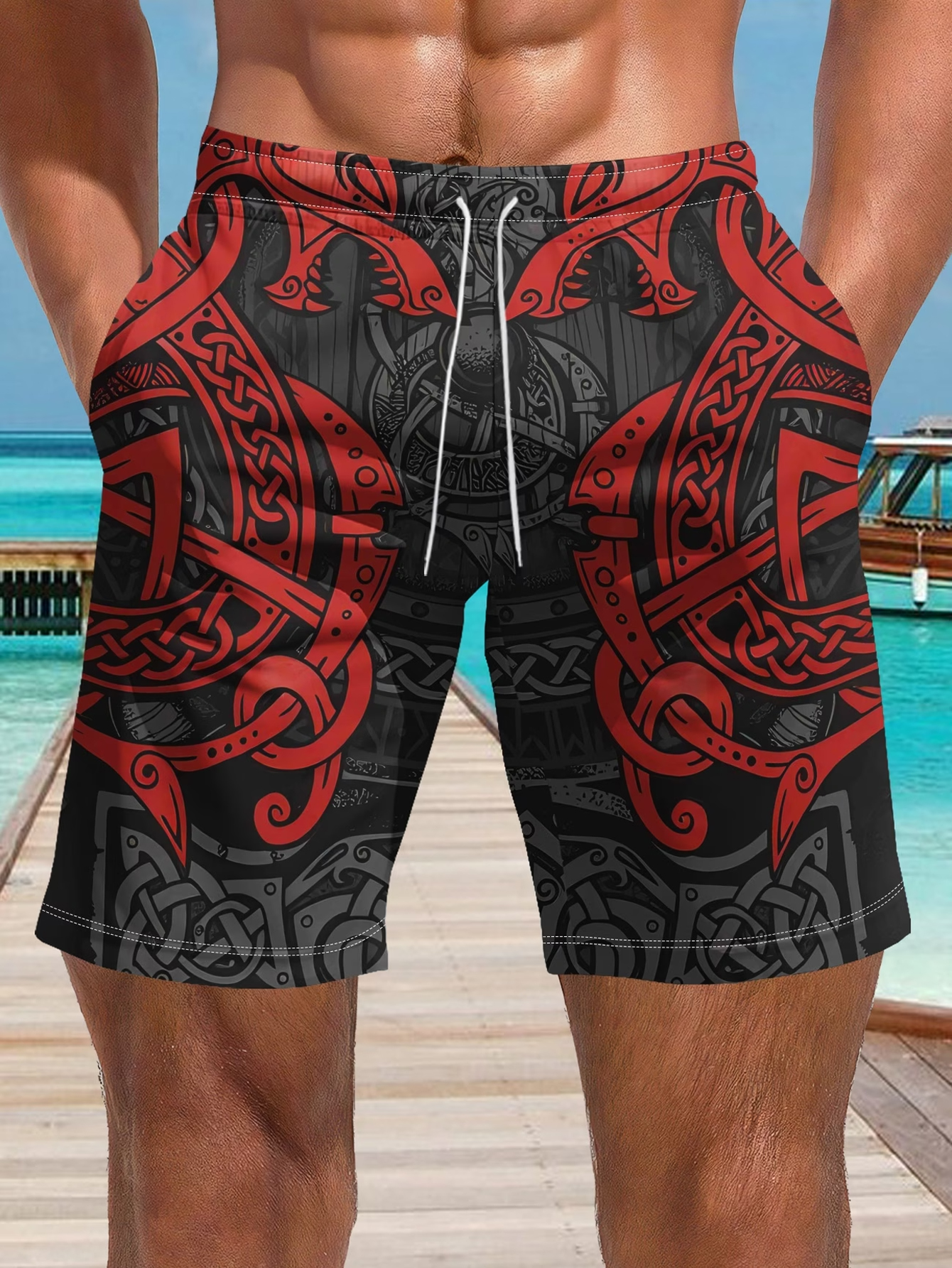 Men Viking Celtic Dragon Triba – Trunks Board Surf recenzja i cena