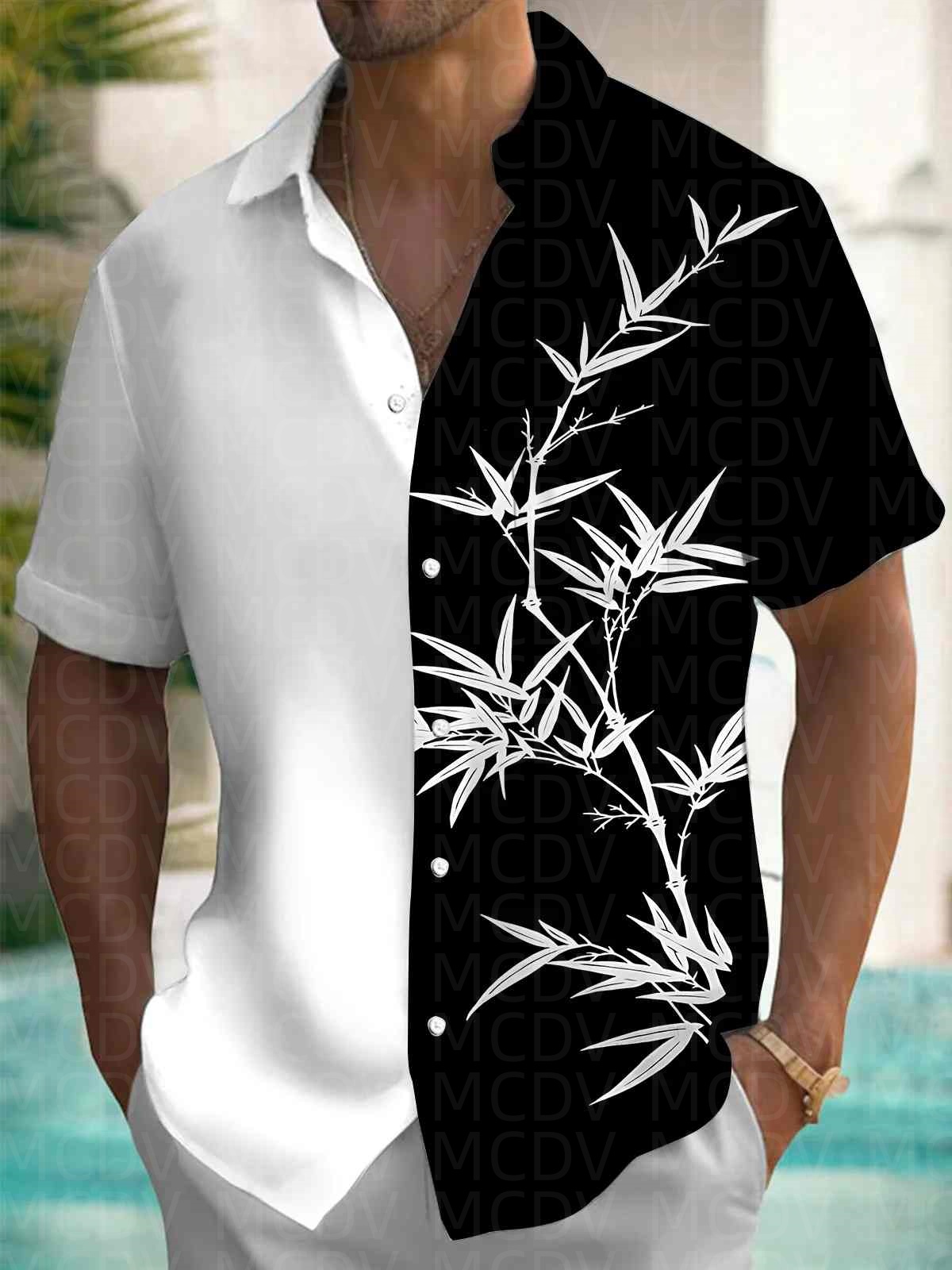 Bird Pattern Men's Hawaiian Sh – Shirt Camp Collar recenzja i cena