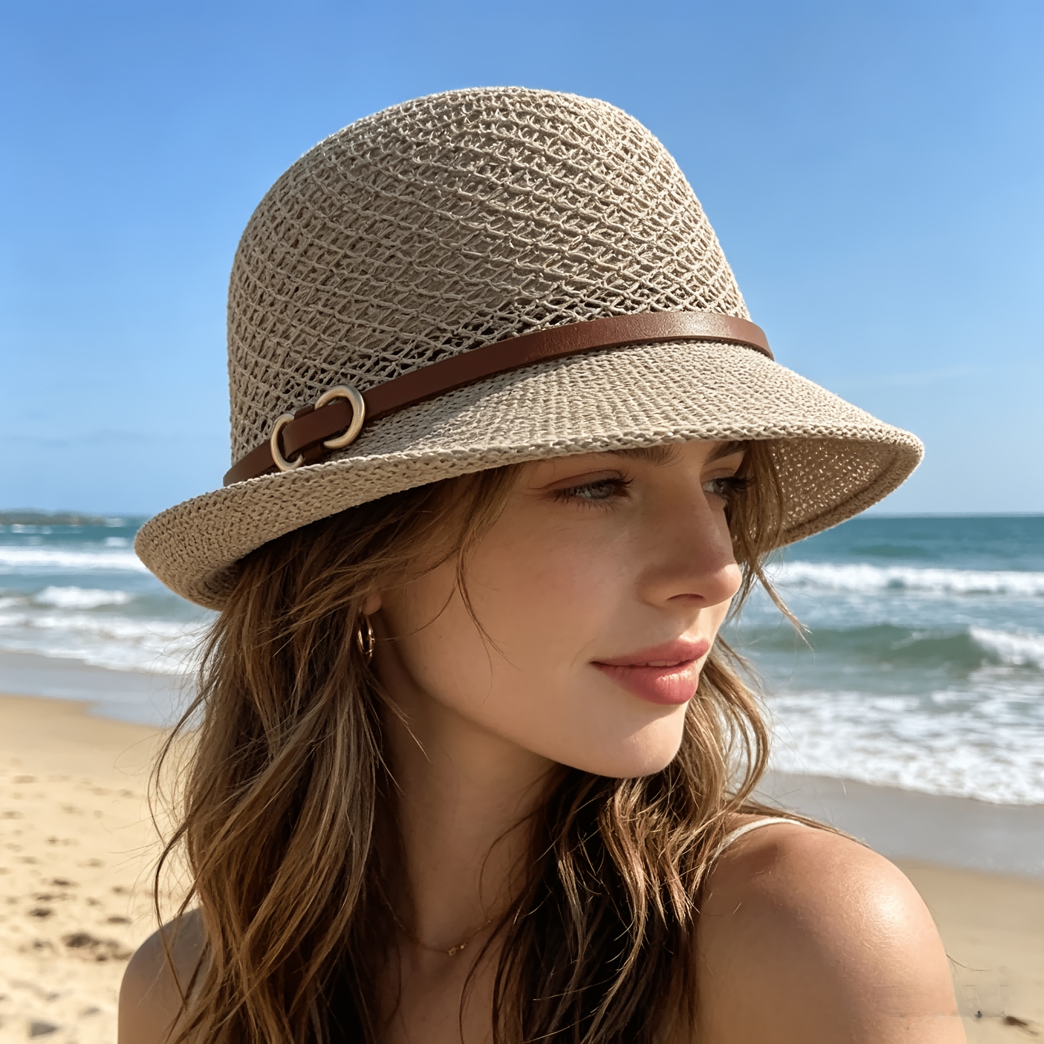 Elegant women's beach straw ha – Bucket Hat Straw recenzja i cena