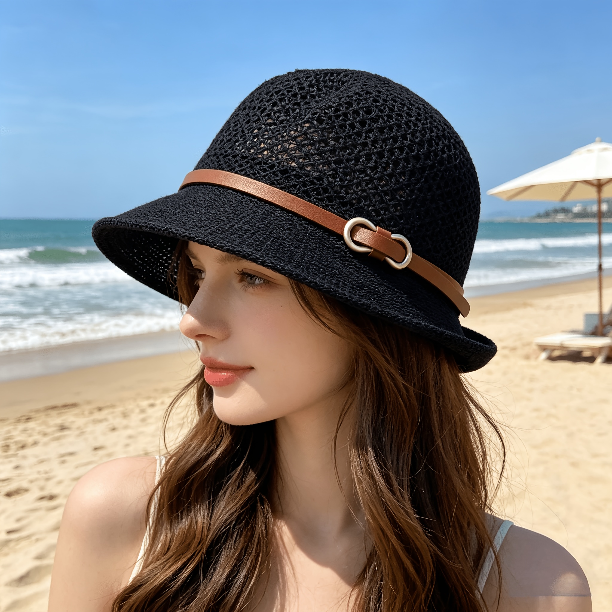Elegant women's beach straw ha – Bucket Hat Straw recenzja i cena