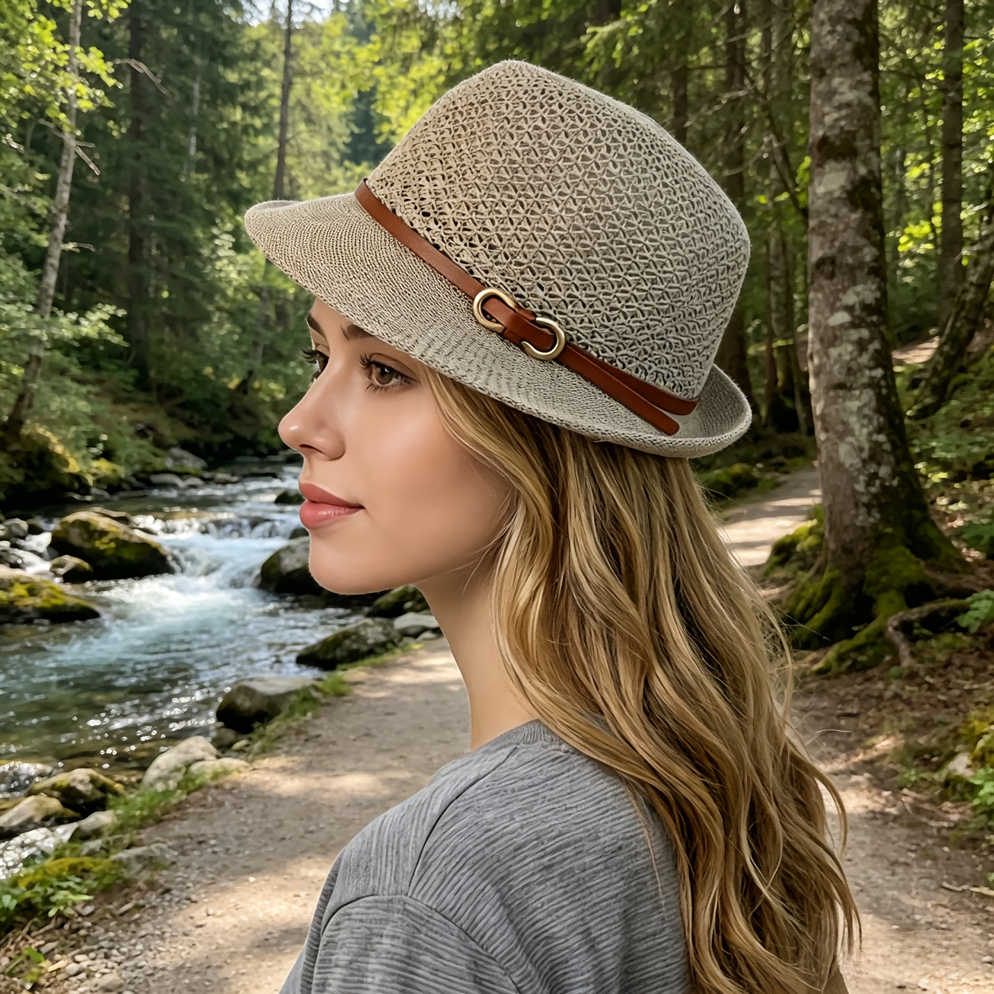 Elegant women's beach straw ha – Bucket Hat Straw recenzja i cena