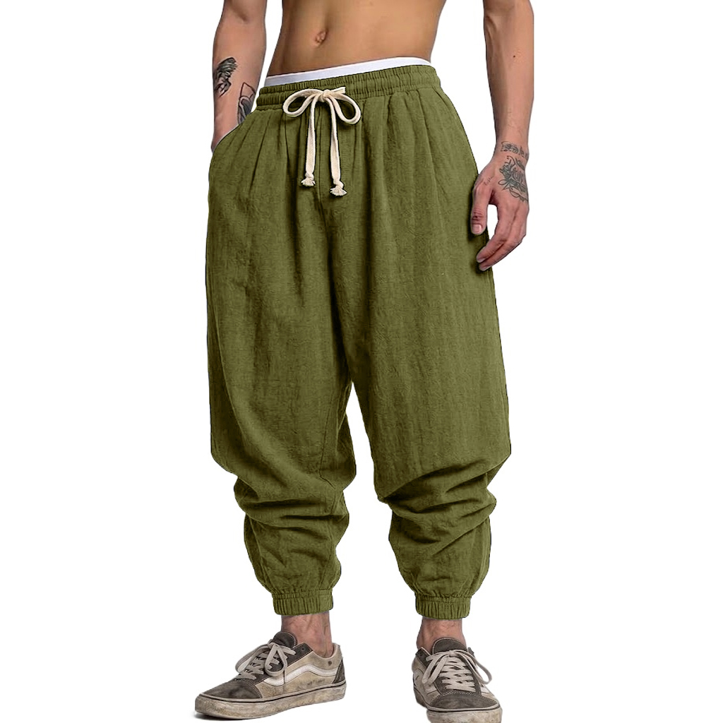 Korean Cotton Linen Trousers A – Short Linen Drawstring recenzja i cena