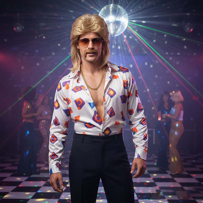 80s Disco Synthetic Wig Set Go – Sunglass Retainer Cord recenzja i cena