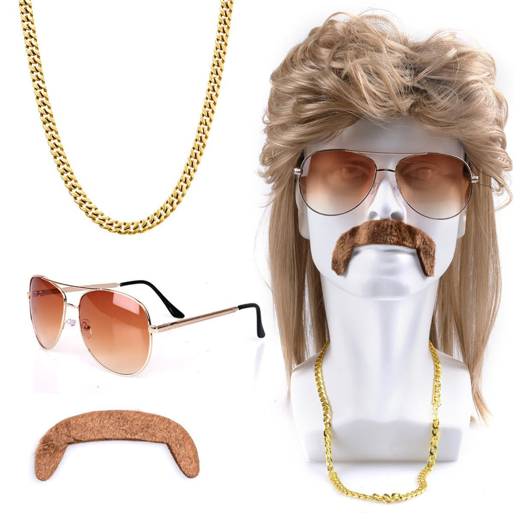 80s Disco Synthetic Wig Set Go – Sunglass Retainer Cord recenzja i cena
