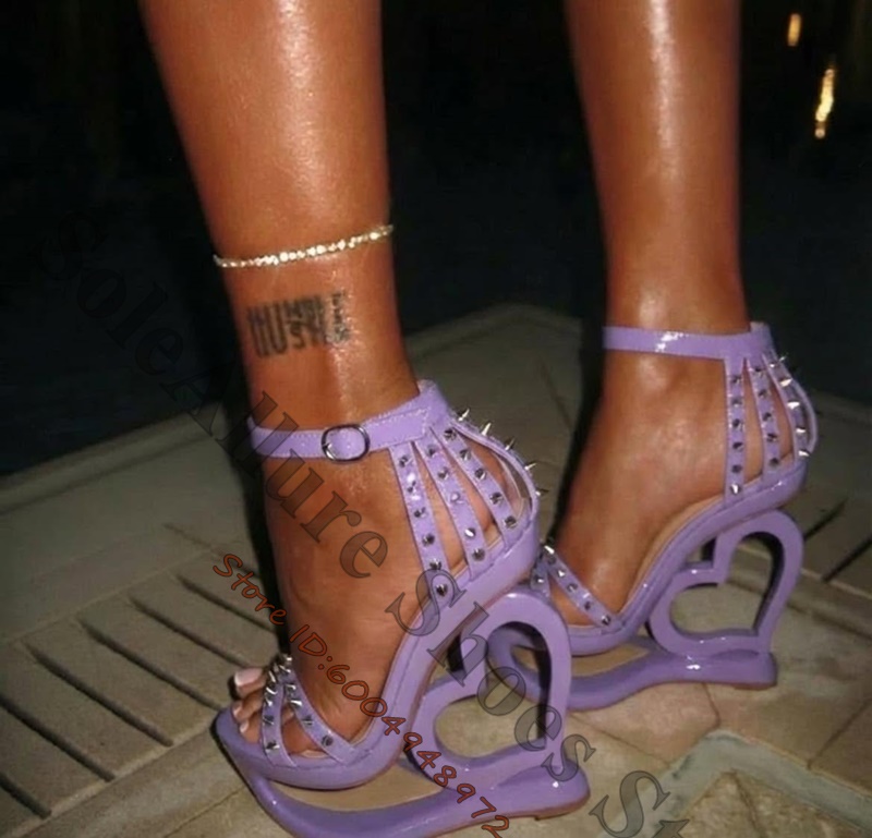 Hot Pink Spike Stud Caged Hear – Casual Sandal Leather recenzja i cena