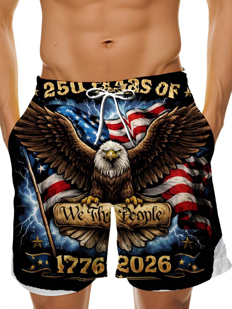 Patriotic Swim Trunks Men Beac – Swim Trunk Quick Dry recenzja i cena