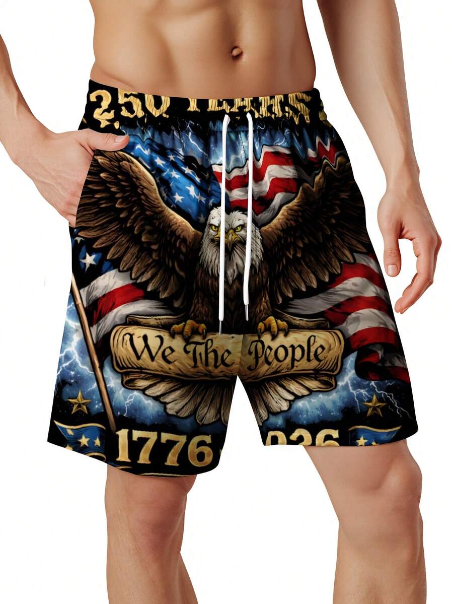 Patriotic Swim Trunks Men Beac – Swim Trunk Quick Dry recenzja i cena