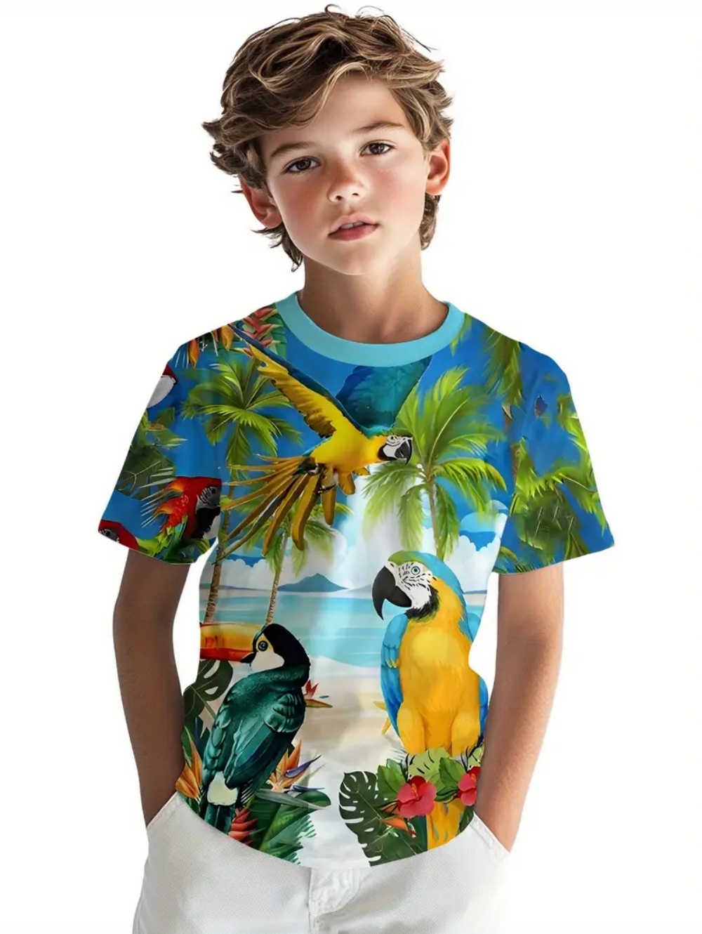 Kids' Tropical Macaw Parrots B – Tee Graphic Print recenzja i cena