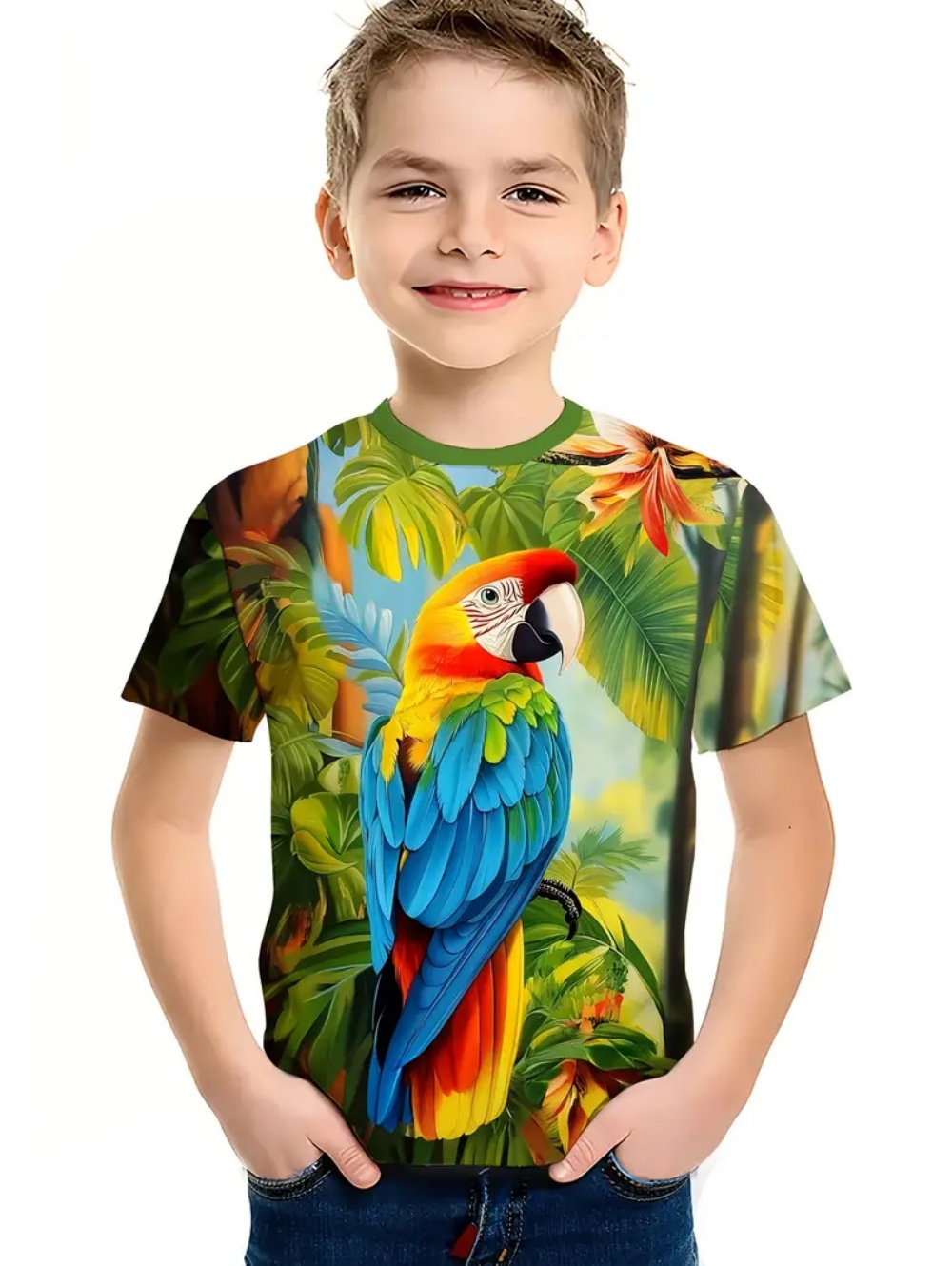 Kids' Tropical Macaw Parrots B – Tee Graphic Print recenzja i cena