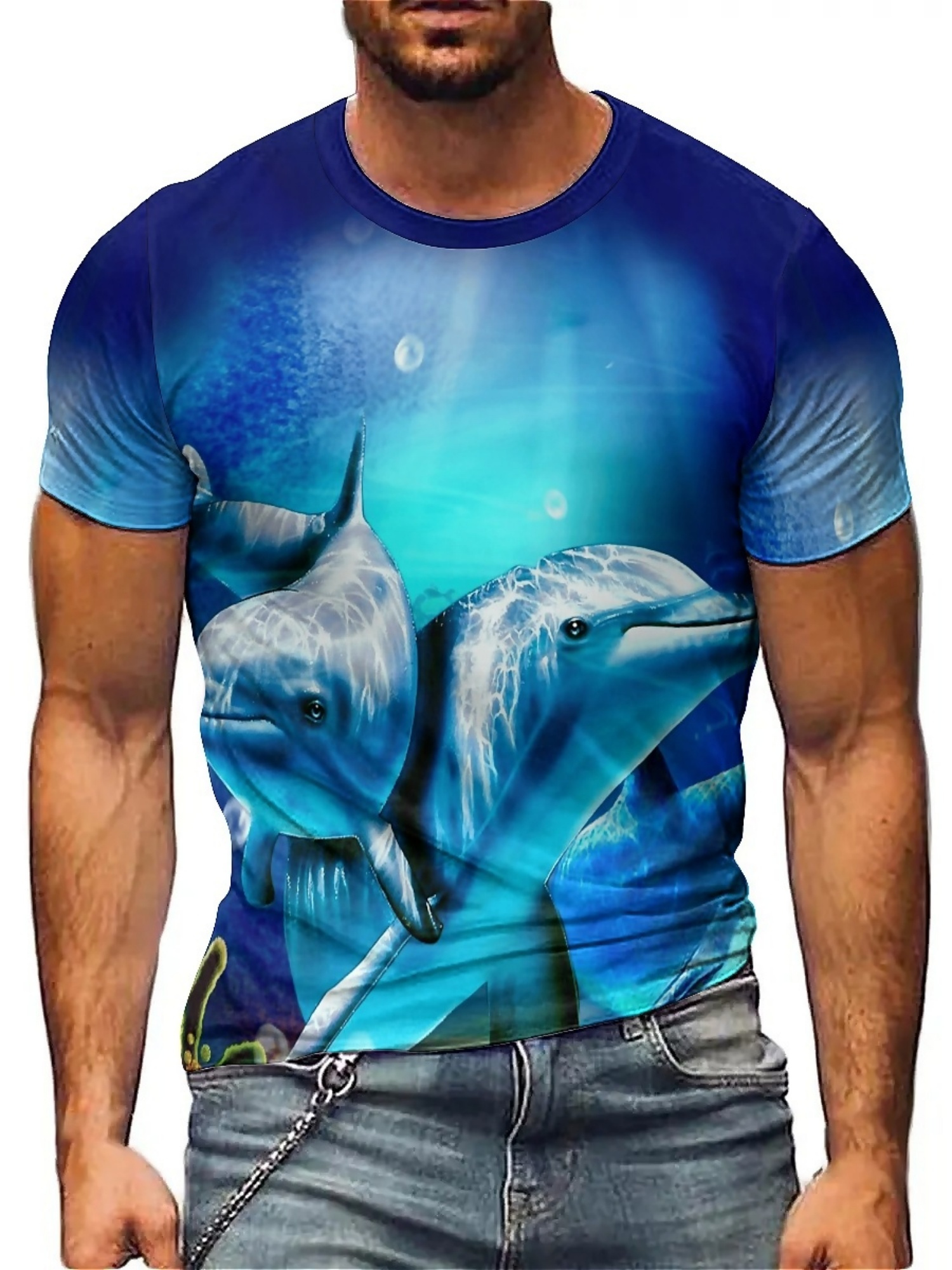 Men'S Ocean Animal Dolphin Pri – Tee Graphic Print recenzja i cena
