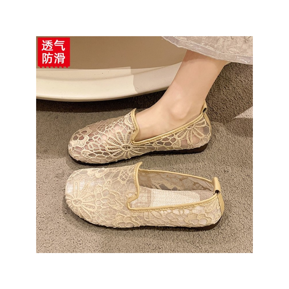 Chic Lace Mesh Hollow Out Espa – Espadrille Slip On recenzja i cena