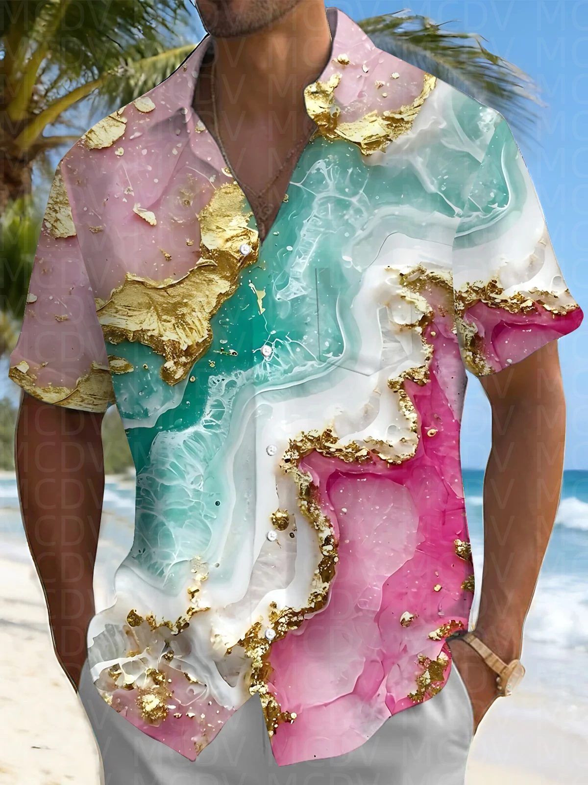 Bird Pattern Men's Hawaiian Sh – Shirt Camp Collar recenzja i cena
