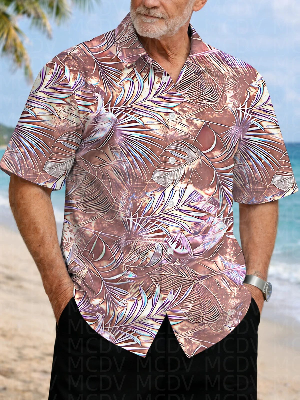 Bird Pattern Men's Hawaiian Sh – Shirt Camp Collar recenzja i cena