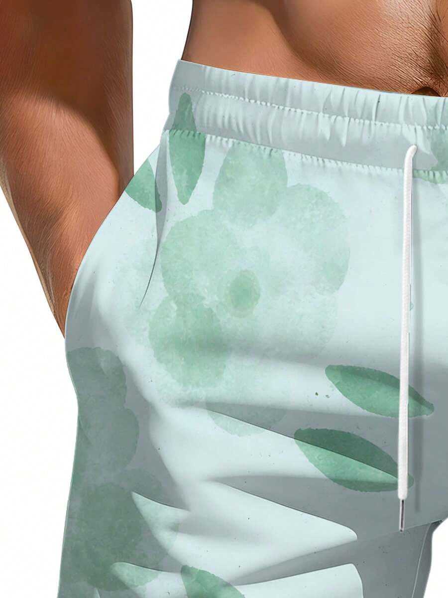 Mens Floral Print Beach Shorts – Swim Trunk Quick Dry recenzja i cena