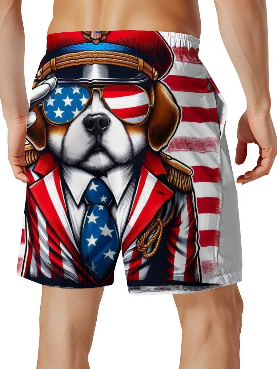 Patriotic Dog American Flag Sw – Swim Trunk Quick Dry recenzja i cena