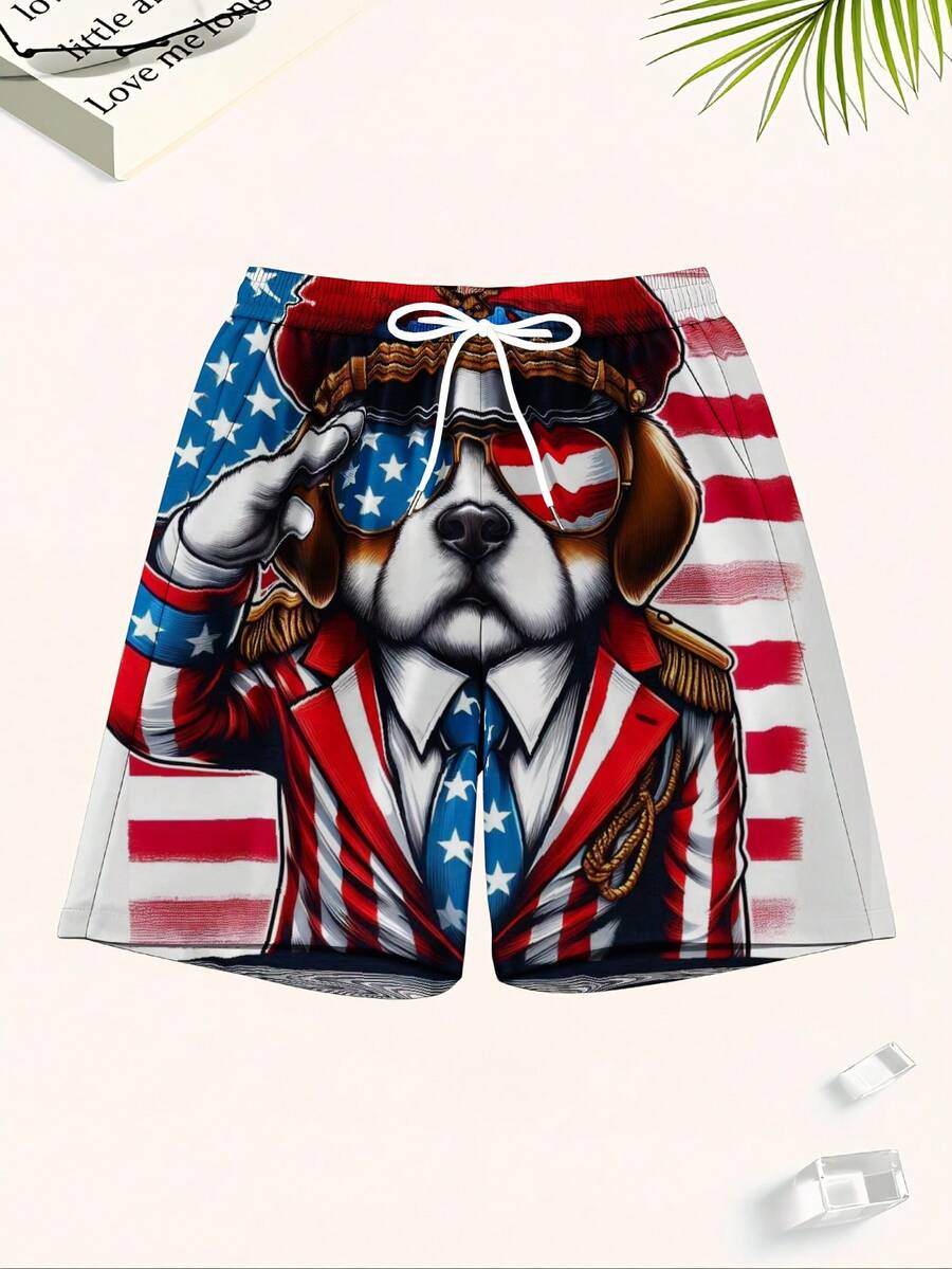 Patriotic Dog American Flag Sw – Swim Trunk Quick Dry recenzja i cena