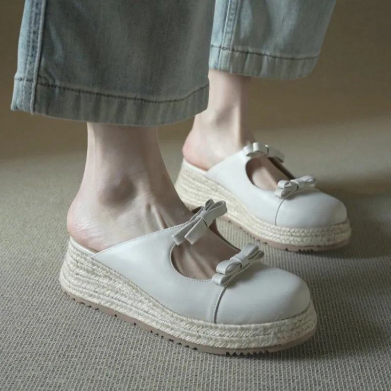Metallic Mary Jane Mules for W – Espadrille Slip On recenzja i cena