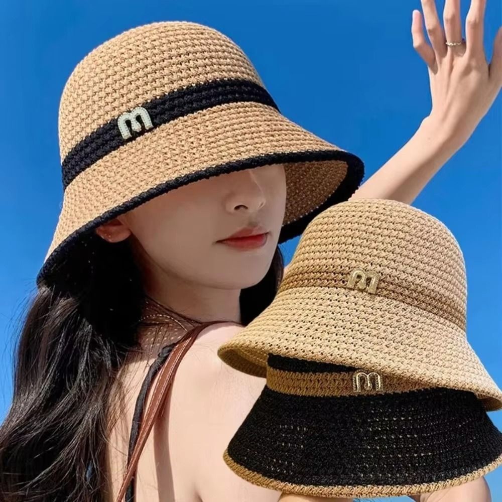 Fashion Elegant Bow Fisherman  – Bucket Hat Straw recenzja i cena