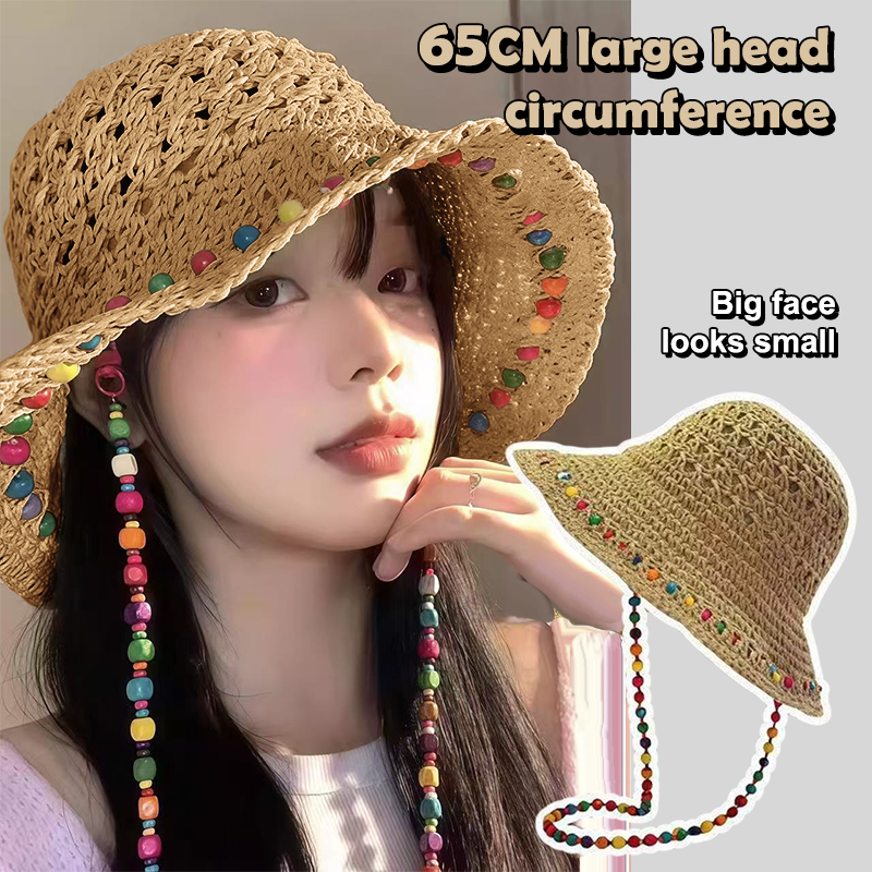 Retro Versatile Hollow Big Bri – Bucket Hat Straw recenzja i cena