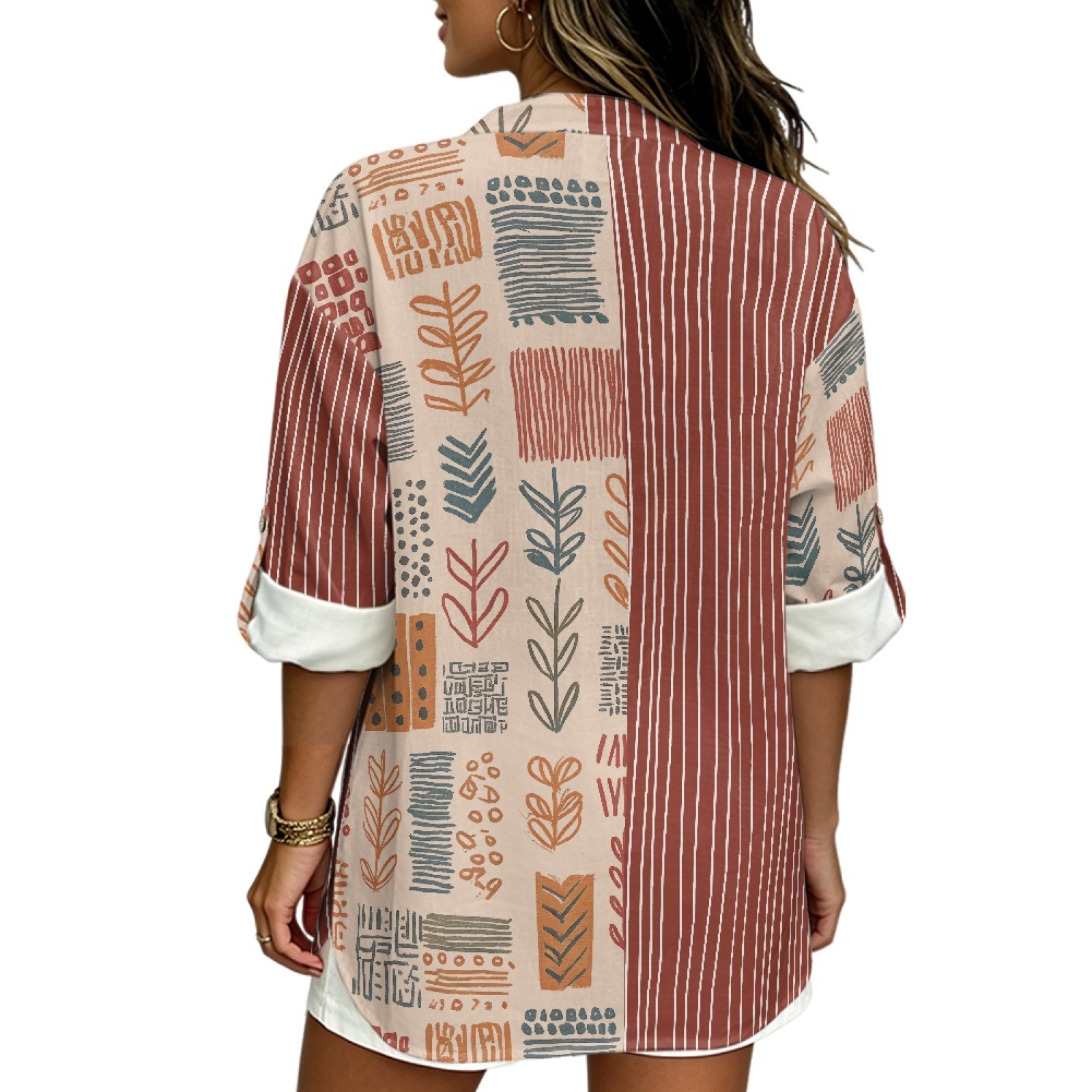 INSTANTARTS Women'S Linen V-Ne – Linen Shirt Breathable recenzja i cena