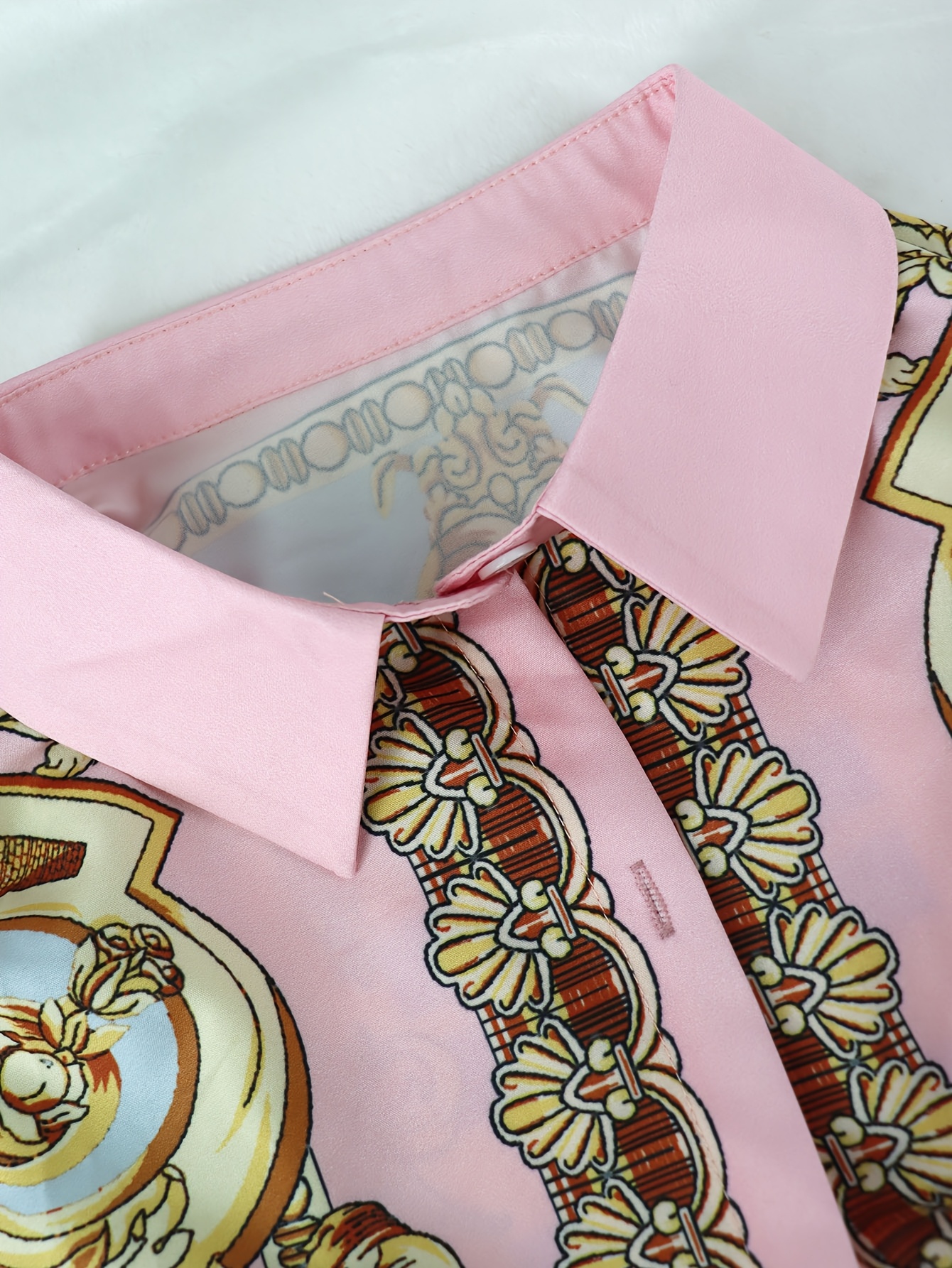 Women 2 Piece Set Ornate Print – Shirt Camp Collar recenzja i cena