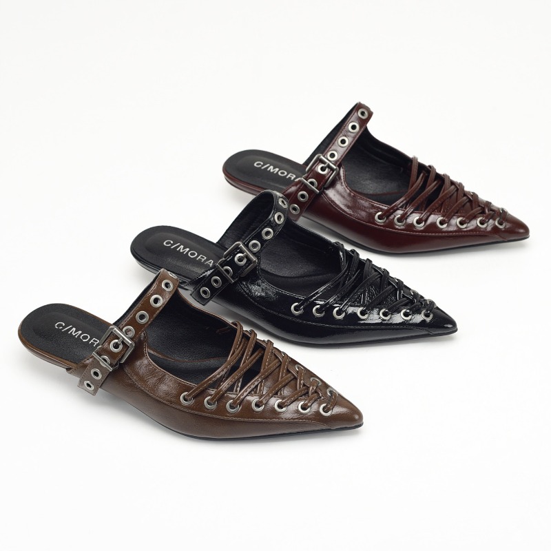 Pointed Toe Lace Up Women Slip – Casual Sandal Leather recenzja i cena