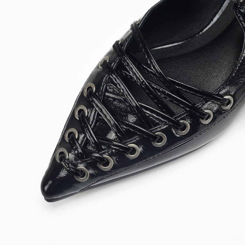Pointed Toe Lace Up Women Slip – Casual Sandal Leather recenzja i cena